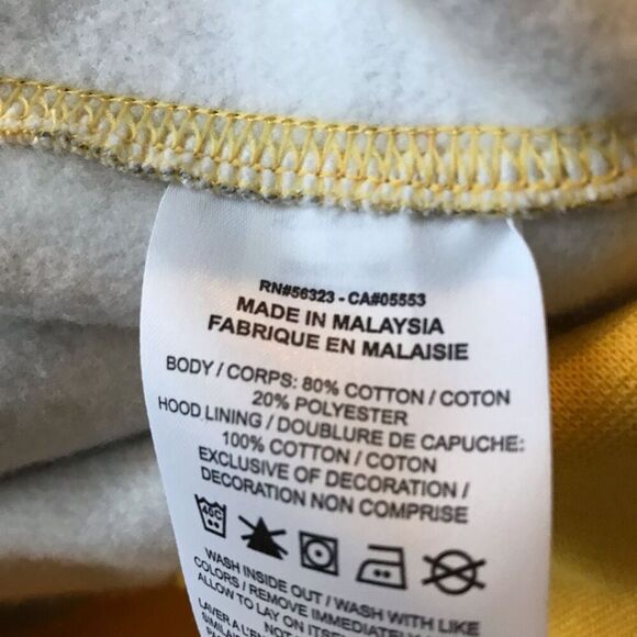 Nike Futura SZ Medium yellow gray pullover hoodie fleece lined sweatshirt - Picture 4 of 5